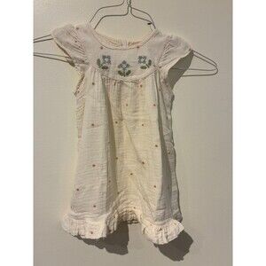 NWT Easy Peasy Cream Floral 100% Organic Cotton Dress - 18M